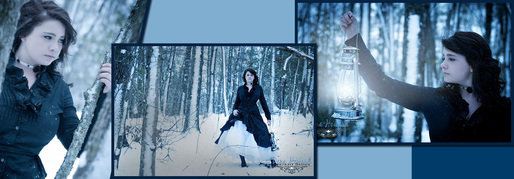 woman in the snow old-timey styled session